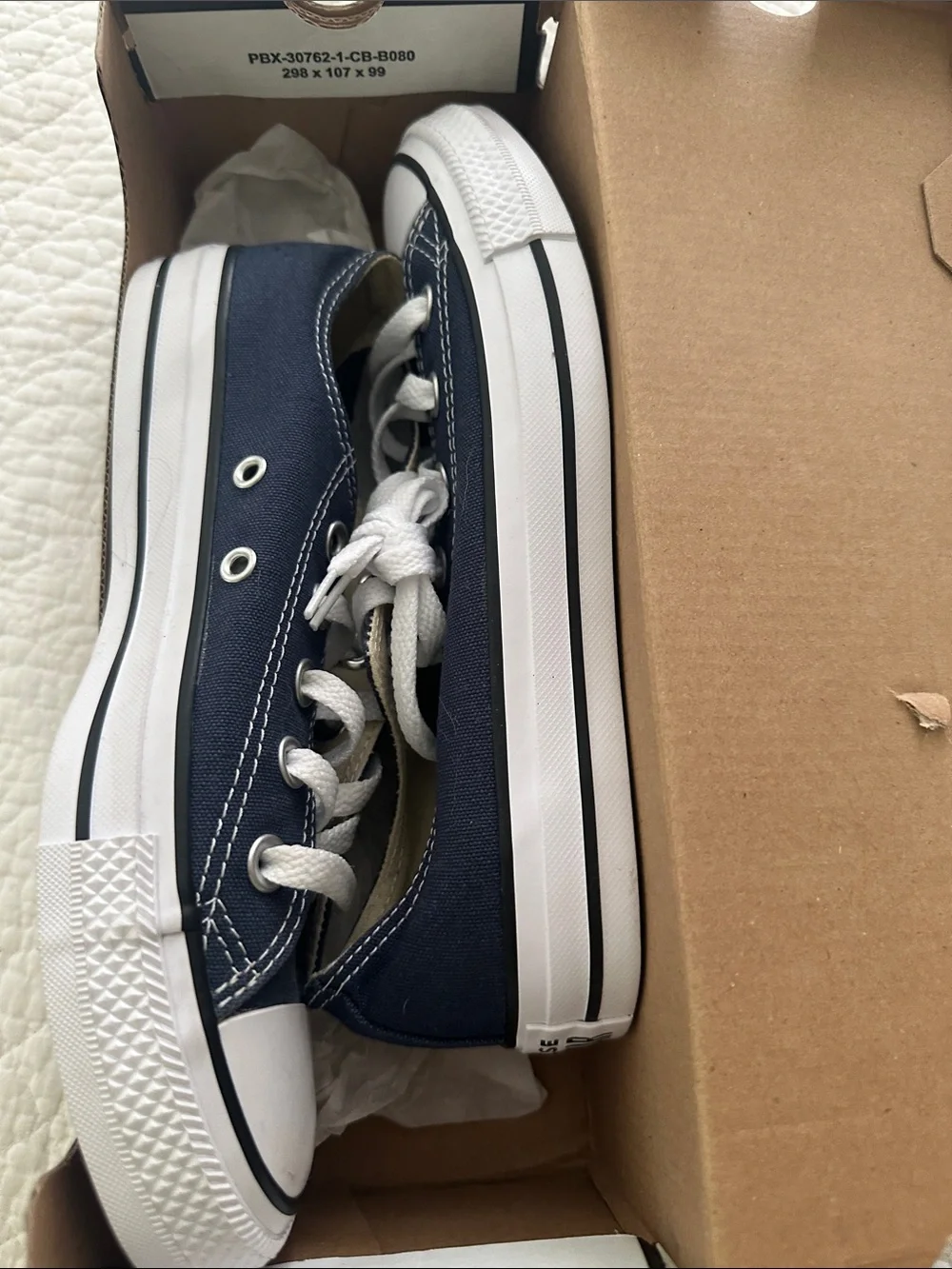 Converse Navy and White Low-Top Canvas Sneakers